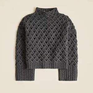 J. Crew- Cross-cable mockneck sweater in wool blend NWT